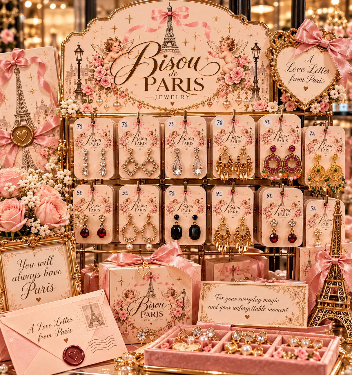 Golden statement earrings